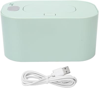 RUX® Billendoekjes Verwarmer - Wipe Box – Billendoekjesdoos - Temperatuur Verstelbaar - Billendoekjes Houder - Billendoekjes Doos - Baby - Natte Doekjes - Vochtige Doekjes - Babyverzorging - Groen - 22cm x 14cm x 12 cm; 390 g