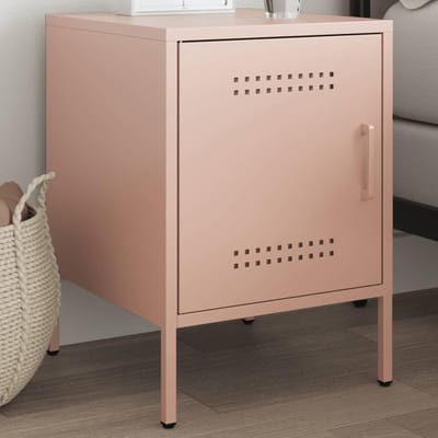 Nachtkastje - Bijzettafel Wandtafeltje - Opbergen Slaapkamer - Industriële Uitstraling - 36x39x505 cm - Roze