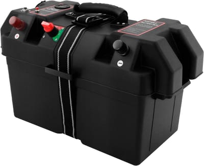 Batterijbox Boot - Accubak Marine - Energie Opslag - Dubbele USB Poorten - Zwart
