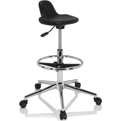 Werkstoel / Werkkruk TOP WORK 03 I PU schuim zwart hjh OFFICE