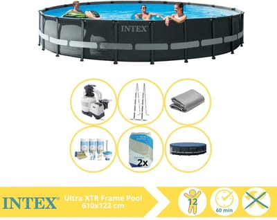 Intex Ultra XTR Frame Zwembad - Opzetzwembad - 610x122 cm - Inclusief Onderhoudspakket en Filterzand