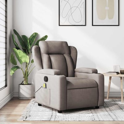 vidaXL - Massagestoel - Taupe - Stof