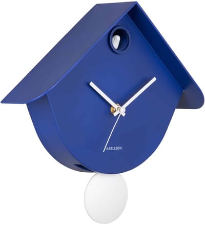 Karlsson Wandklok Cool Retro - Kobaltblauw - 7.5x25.5x25.8cm - Wandklok Modern