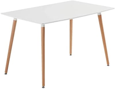 Witte eettafel van hout met metalen frame 120 x 70 x 72 cm