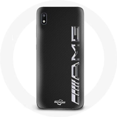 Hoesje voor Samsung Galaxy A10 Amg Logo Carbon Textuur