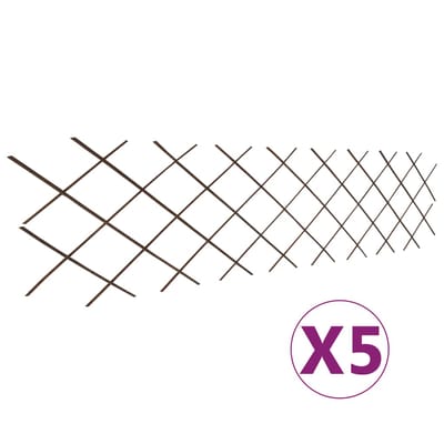 vidaXL - Tuinlatwerken - 5 - st - 180x60 - cm - wilgenhout