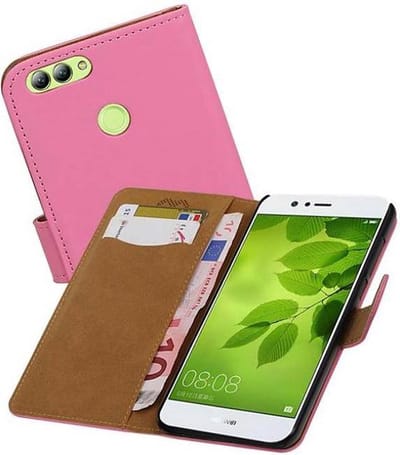 Bookstyle Wallet Case Hoesjes Geschikt voor Huawei Nova 2 Roze