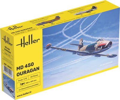 Heller Modelbouwpakket Militaire voertuigen - 80201 Dassault MD 450 Ouragan - Straaljager Plastic - 1:72 - Modelbouw