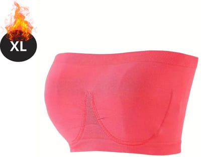 Bovista BH Zonder Beugel - Zonder Bandjes - Push-up Bh's - Comfort Beha - Comfortabel - Sterk - Rood - Maat XL