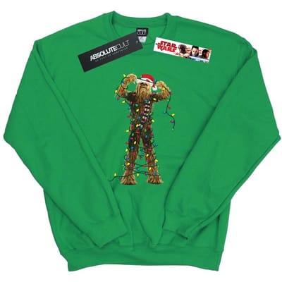 Star Wars Heren Chewbacca Kerstverlichting Sweatshirt (Iers Groen)