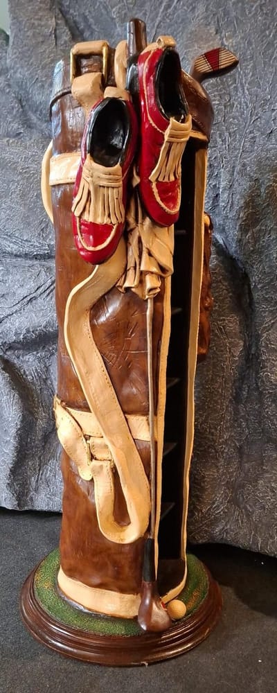 Vintage Golftas CD opbergrek Beeld - 110cm hoog - cd kastje - muziek - polyresin - polystone - Decoratie - Woonaccessoires - Beeld