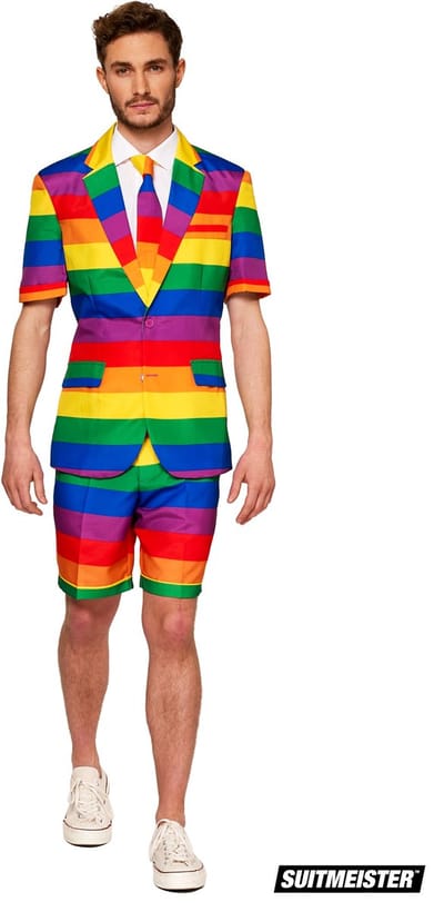 Suitmeister SUMMER Rainbow - Heren Zomer Pak - Carnavalskleding - Pride - Gekleurd - Feest - Maat S