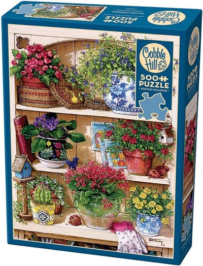 500 Stukjes Puzzel met Bloemenkast Thema en Poster