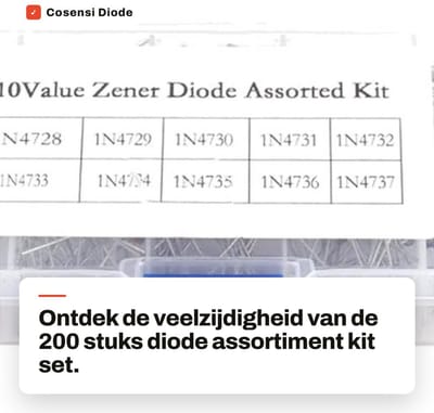 Dailygoods - Diode Assortiment Kit Set - 200 Stuks - Hoogwaardige Kwaliteit - Doorzichtige Doos - Elektronica Componenten - Voor Hobbyisten en Profess...