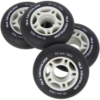 Nils Extreme - PU Wielen - 72x24 mm - 82A - Zwart Mat