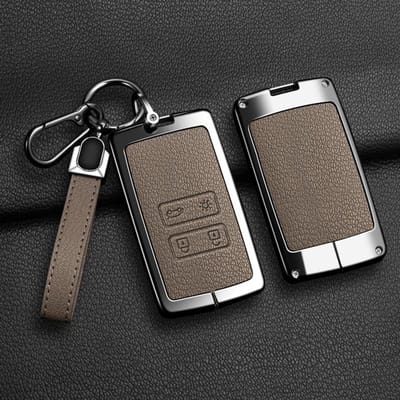 Housse de protection pour clé de voiture en alliage de zinc pour Renault Koleos Kadjar Captur Megane Talisman Espace Clio Zoe Scenic 4 Arkana Dacia Sandero gray