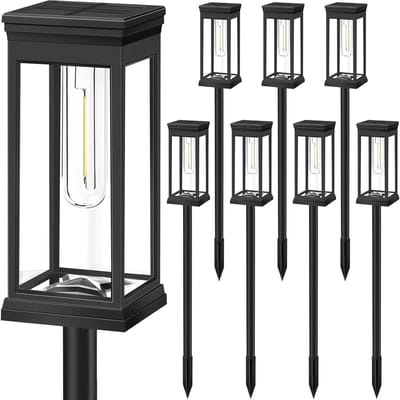 8 stuks Zonne Tuinlamp Buiten Grondlamp Landschapslamp Tuinverlichting Zonne Gazonlamp zwart