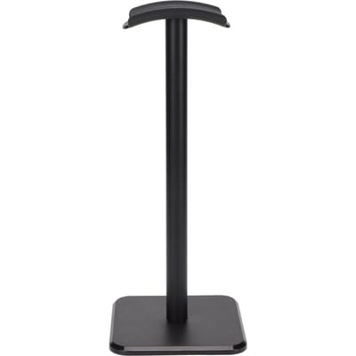 Support pour casque d'écoute, coins arrondis, base antidérapante, plateau en TPU, barre en métal robuste, support pour casque d'écoute pour la maison noir