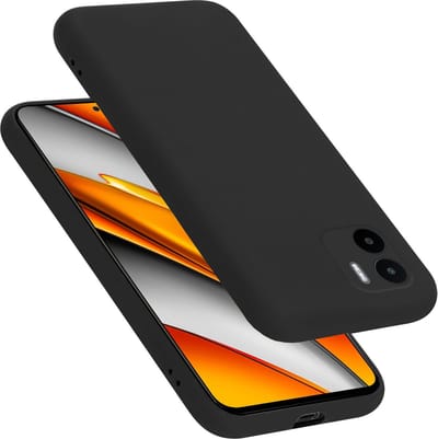Cadorabo Hoesje geschikt voor Xiaomi RedMi A1 in LIQUID ZWART - Beschermhoes gemaakt van flexibel TPU silicone Case Cover