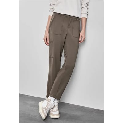 Jersey keperstof cargo broek