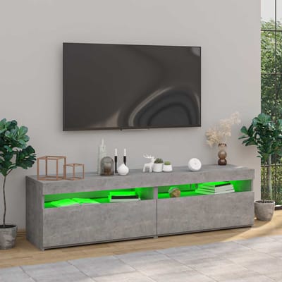 vidaXL - Tv-meubelen - 2 - st - met - LED-verlichting - 75x35x40 - cm - betongrijs