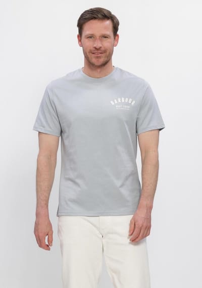 BARBOUR Preppy T-shirt Polo's & T-shirts Heren - Polo shirt - Lichtgrijs - Maat XL