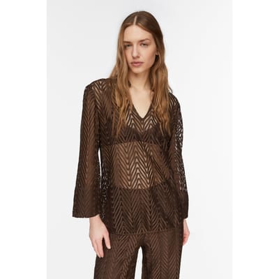 Comma  Blouses Brown Taglia: 36 | Maglie a manica lunga Outlet | Donna | Marrone