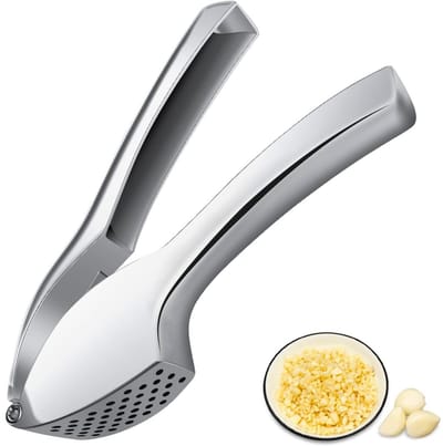 EXCITAT Knoflookpers - Keukenaccessoire - Gemakkelijk schoon te maken - Duurzaam - Geschikt voor het maken van knoflookpuree en gehakte knoflook