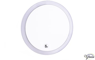 Iris Spiegel met Vergroting - Plakspiegel Rond - Scheerspiegel met Zuignap - Make up Spiegel met 5X Vergroting - Transparant - Rond - Zuignap - 3 Varianten