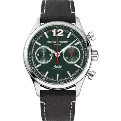 Frédérique Constant Vintage Rally Healey Limited Edition FC-397HDGR5B6 Horloge - Leer - Zwart - Ø 42 mm
