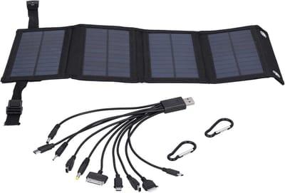 Zonnepaneel Vouwbaar - Zonne-energie Module - Buiten Opladen - Hoge Conversie - 10W Vermogen - Zwart