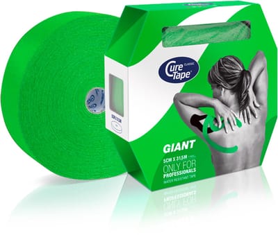 CureTape® Giant Classic - Groen - Kinesiotape - 5cm x 31,5m - Huidvriendelijke elastische tape - FysioTape - Kinesiologie Tape - Cure Tape