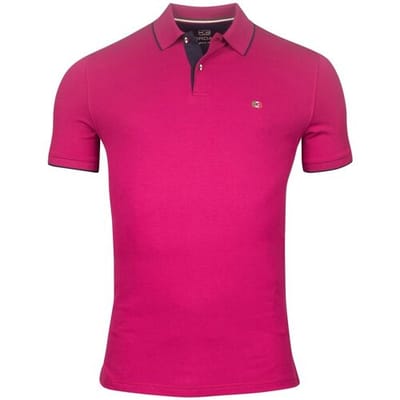Giordano Polo Nico Signature Two-Ply Supima Cotton Piqué Tipping Detail Donker Roze / male