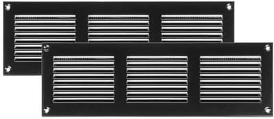 Ventilatiesleuven afdekkingen 30 x 10 cm - Zwart metalen luchtrooster met ongediertebescherming