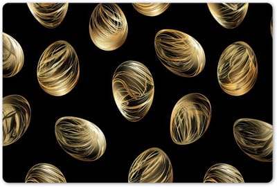 Placemats 45x30 cm - Placemat kunststof - 1 stuk - Eieren - Goud - Patroon - Borden onderleggers - Decoratie voor op tafel - Keuken tafeldecoratie accessoires - Vinyl onderlegger - Tafelversiering
