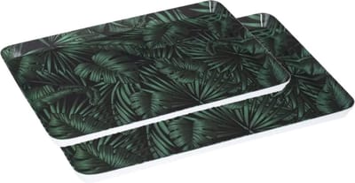 Set 2x dienbladen/serveerbladen rechthoekig Jungle - verschillende afmetingen - Keukenbenodigdheden