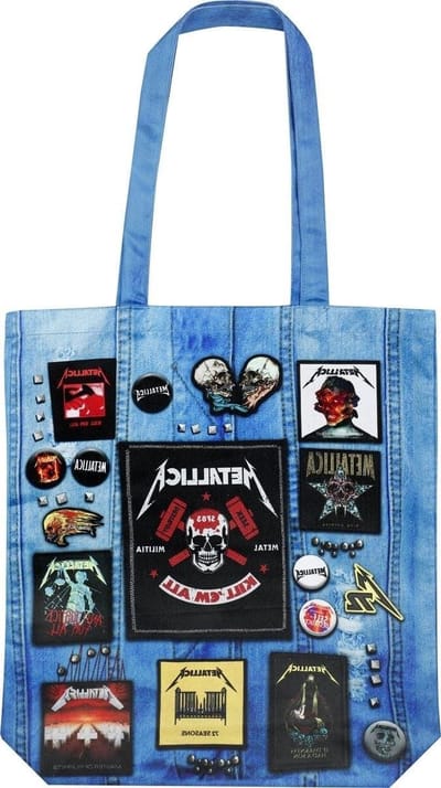 Canvas Tote Bag - Draagtas Stof - Dagelijks Gebruik - Band Artwork - 40 x 40cm - Zwart