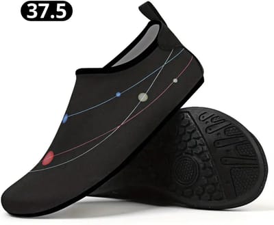 Livano Waterschoenen Voor Kinderen & Volwassenen - Aqua Shoes - Aquaschoenen - Afzwemschoenen - Zwemles Schoenen - Zwart - Maat 37.5