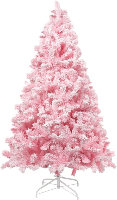 Uten Luxe uitvoering Kunstkerstboom - Kerstboom met sneeuw - H180 x Ø100 cm - 808 Takken - Roze