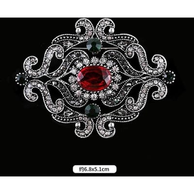 Barok Stijl Vintage Dames Heren Mode Kristal Broches Spelden Retro Paleis Metalen Badges Reversspeld Unisex Feest Corsage Sieraden black