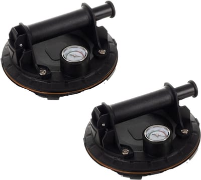 Bigstren Glas/tegel zuignap - 2x - met vacuumpomp/manometer - draagkracht 200 kilo - D20 cm