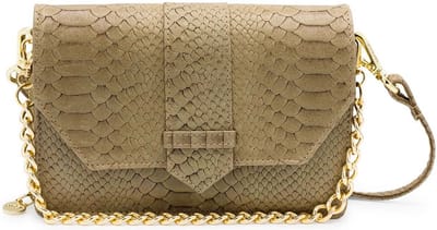 MŌSZ Dames Tassen / Telefoontasje / Handtas - Leer - Kris - taupe slangenprint