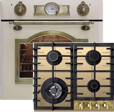 Kaiser - inbouwoven - EG 6345 ElfEm - gaskookplaat - KCG 6335 ElfEm - enkele telescoopgeleider - retro gasfornuis - retro - 67L - 60 cm