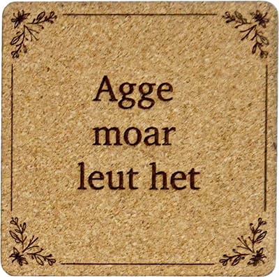 Kurken Onderzetter Leut - Glazen Onderzetters - Gegraveerd - Tilburgs