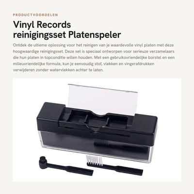 Dailygoods- Reinigingsset - Vinyl Platen - Borstel - Milieuvriendelijk - Effectieve Reiniging - Herstel van Grammofoonplaten - Zwart kunststof - Plaatreiniger