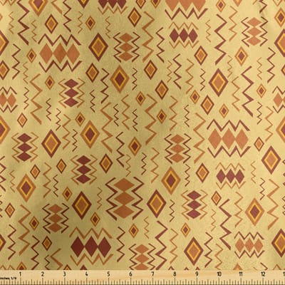 ABAKUHAUS Afrikaanse stof per meter, zijdezachte satijnen stof voor bekleding Huistextiel, 1M (148x100cm), Calendula Mosterdbruin