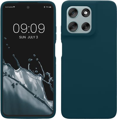 kwmobile telefoonhoesje geschikt voor Motorola Moto G56 5G - Hoesje met siliconen coating - Smartphone case in mat petrol