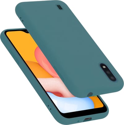 Cadorabo Hoesje geschikt voor Samsung Galaxy A01 in LIQUID GROEN - Beschermhoes gemaakt van flexibel TPU silicone Case Cover