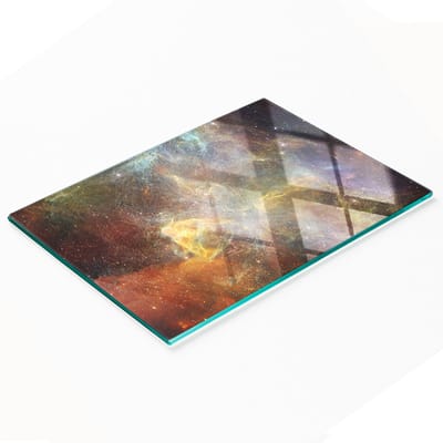 Keuken serveerplank van gehard glas met Kosmos-afbeeldingen 80x52 cm
