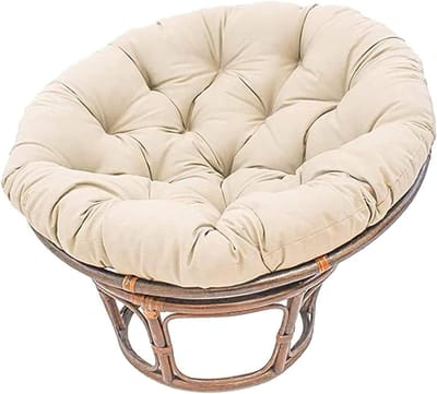 Ronde Stoelkussens - Zitkussen Neststoel - Ontspannen Buiten Zitten - Dikke Vulling 15cm - 100x100cm - Beige